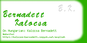 bernadett kalocsa business card